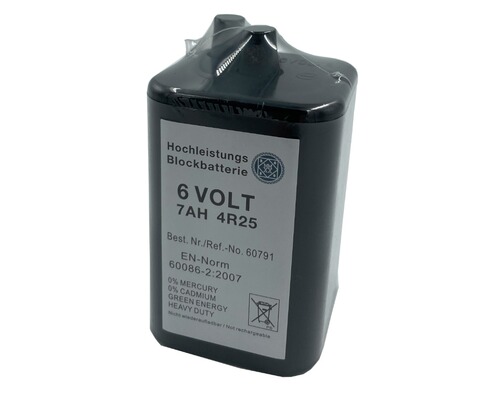 Hochleistungs-Blockbatterie 6 Volt 7 AH