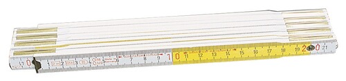 Meterstab/Zollstock weiß/gelb