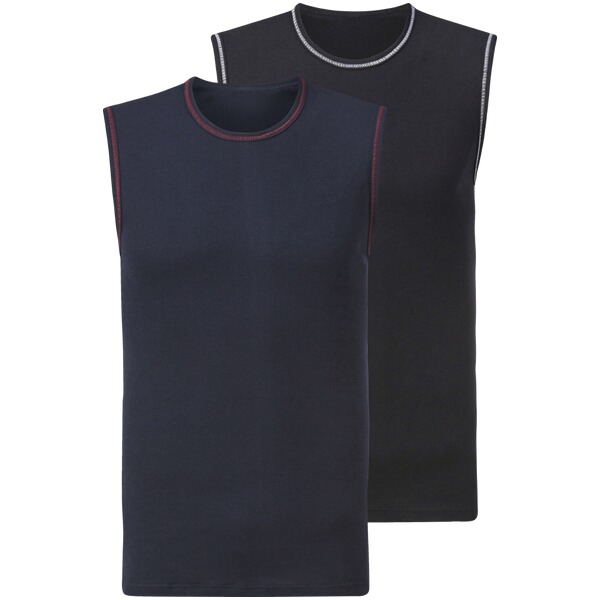 Thumbnail - 2er Pack Unterhemd GELIANO dunkelblau schwarz