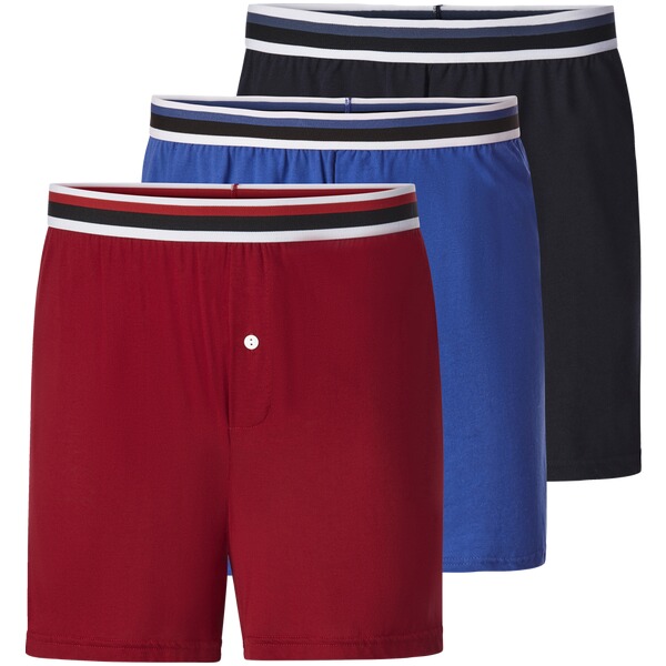 Thumbnail - 3er Pack Boxershorts LUNORO rot blau schwarz