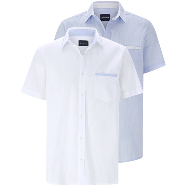 Thumbnail - Doppelpack Hemd THARIN weiß hellblau