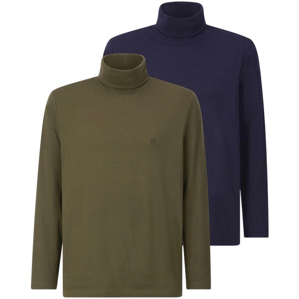 Thumbnail - Doppelpack Langarmshirt ULOR dunkelblau oliv