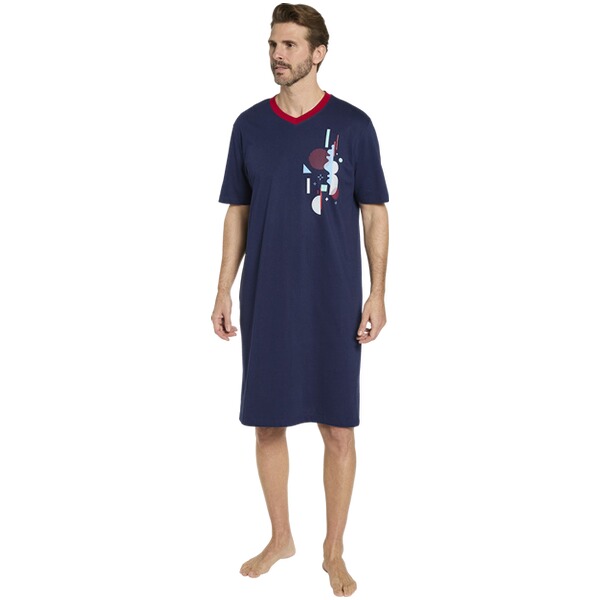 Thumbnail - Doppelpack Nachthemd VIERTO rot dunkelblau