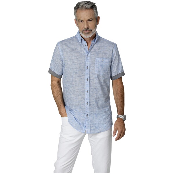 Thumbnail - Kurzarmhemd MILANZETTI blau