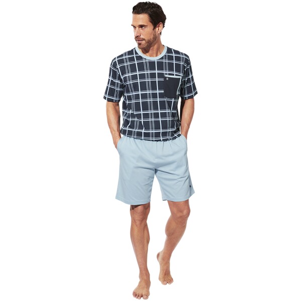 Thumbnail - Kurzer Schlafanzug LEANDOR blau