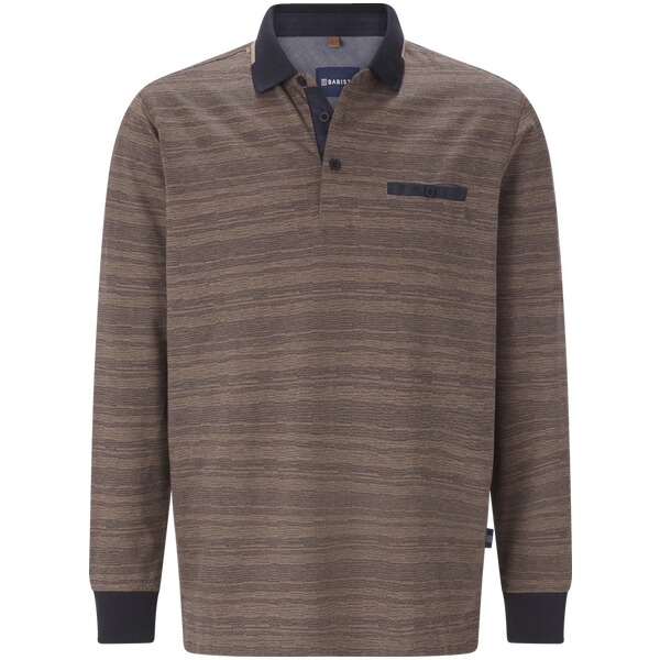 Thumbnail - Langarm-Poloshirt ALRENTI hellbraun