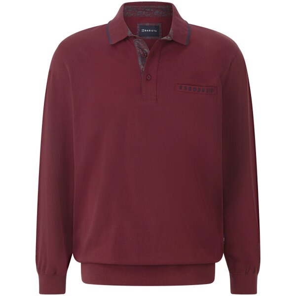 Thumbnail - Langarm-Poloshirt CAMISORRO dunkelrot