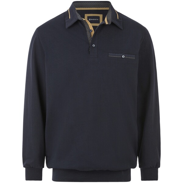 Thumbnail - Langarm-Poloshirt DOROCASTI dunkelblau