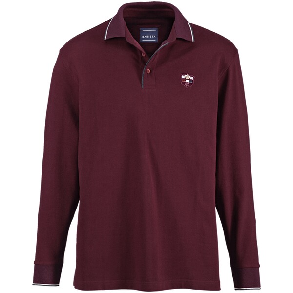 Thumbnail - Langarm-Poloshirt MILANVETZO dunkelrot