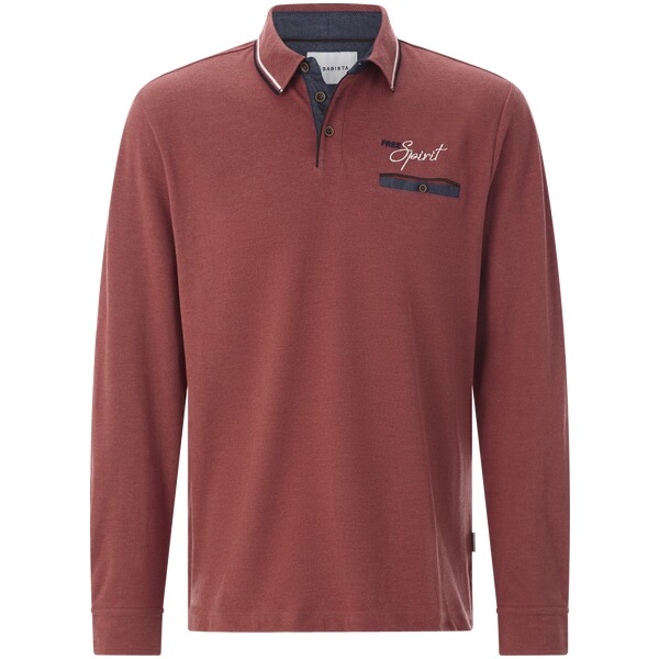 Thumbnail - Langarm-Poloshirt VITORIO rot