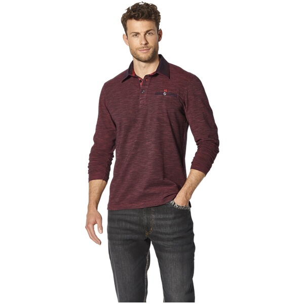 Thumbnail - Langarm-Poloshirt ZUPATERRI dunkelrot