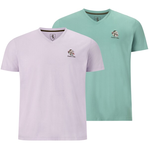 Thumbnail - Doppelpack T-Shirt EARL RHODIN hellviolett grün