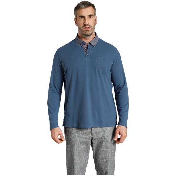 Thumbnail - Langarm-Poloshirt DUKE BRENNAN blau