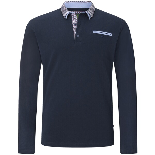 Thumbnail - Langarm-Poloshirt EARL CHAD dunkelblau