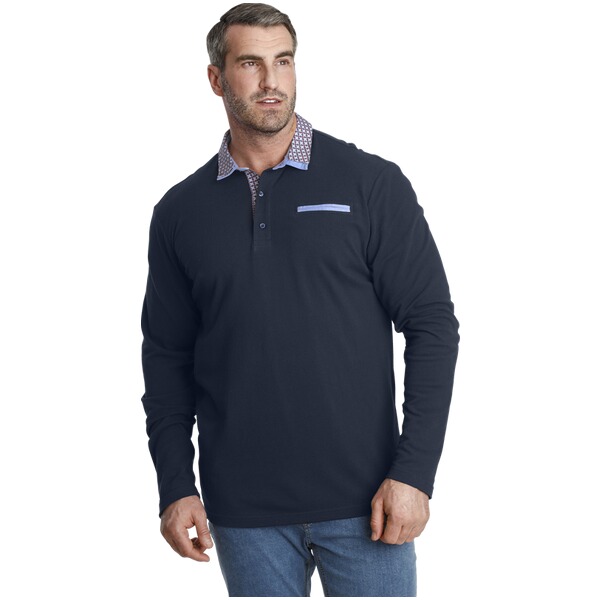 Thumbnail - Langarm-Poloshirt EARL CHAD dunkelblau