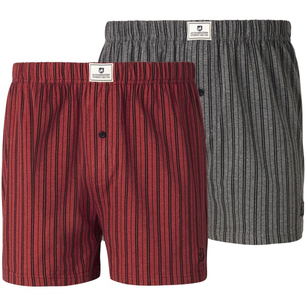 Thumbnail - 2er Pack Boxershorts THURE rot grau