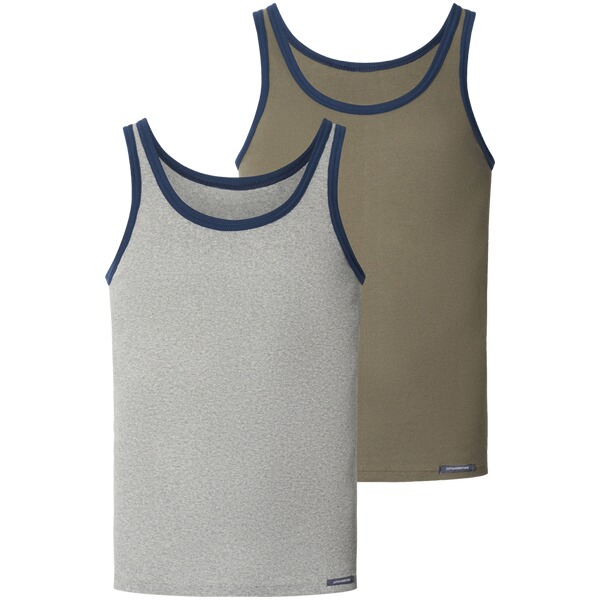 Thumbnail - 2er Pack Unterhemd WITOLD silbergrau oliv