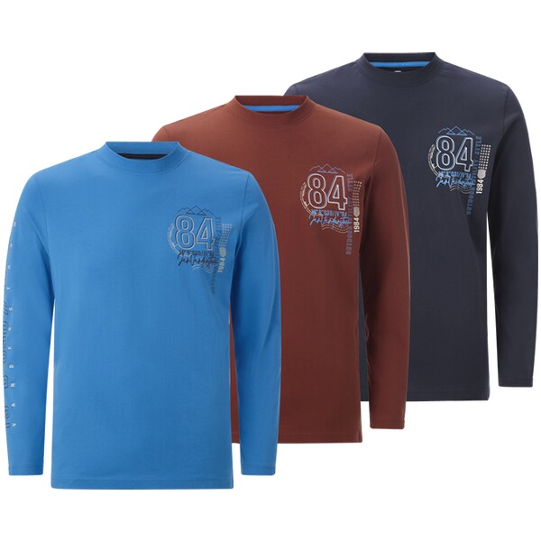 Thumbnail - 3er Pack Langarmshirt NORGARD dunkelblau