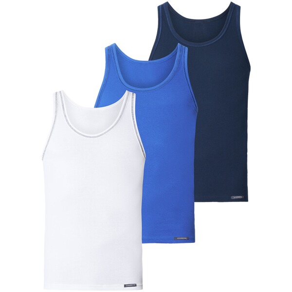 Thumbnail - 3er Pack Unterhemd TJABO blau weiß