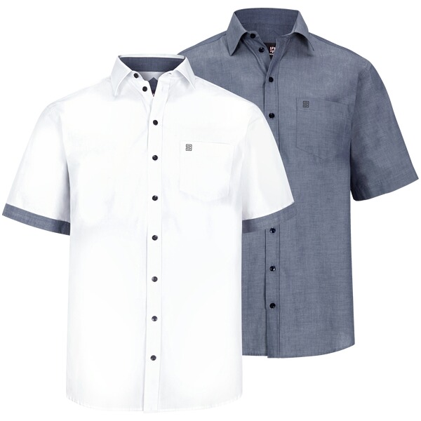 Thumbnail - Doppelpack Hemd BALDASSARE weiß blau