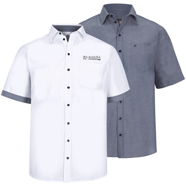 Thumbnail - Doppelpack Hemd EVIN blau weiß