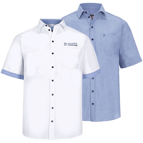 Thumbnail - Doppelpack Hemd EVIN blau weiß hellblau