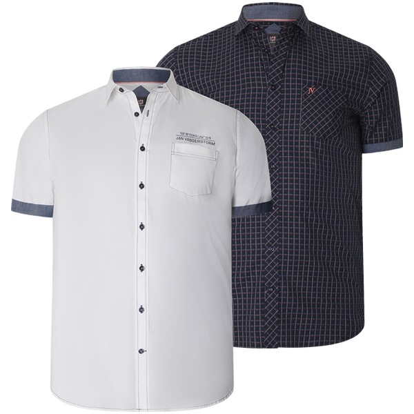 Thumbnail - Doppelpack Hemd HENOCH dunkelblau weiß