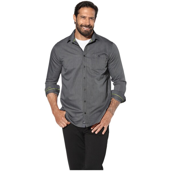 Thumbnail - Doppelpack Hemd JORLAND schwarz blau