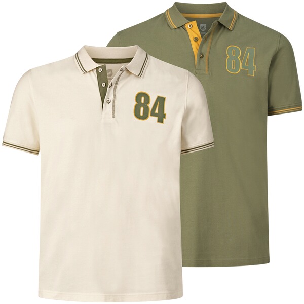 Thumbnail - Doppelpack Poloshirt BERAU wollweiß