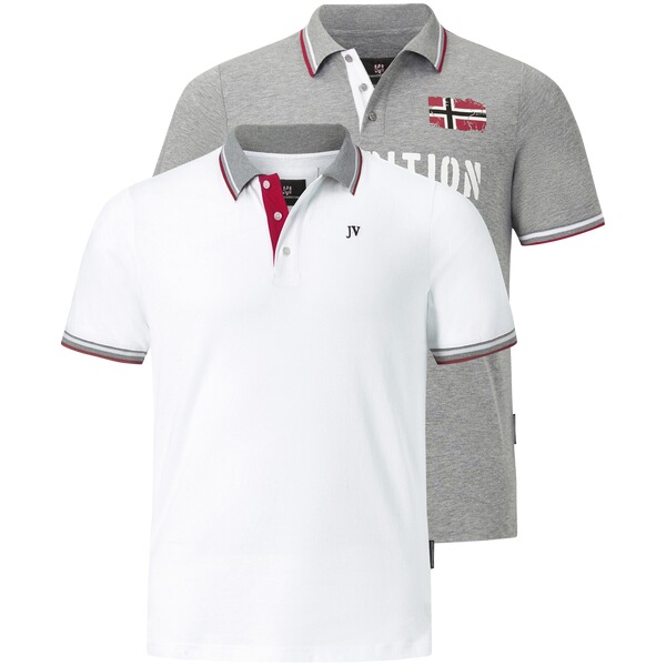 Thumbnail - Doppelpack Poloshirt JOHAN grau