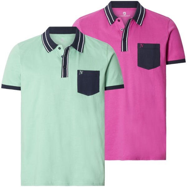 Thumbnail - Doppelpack Poloshirt SKALLE hellgrün pink