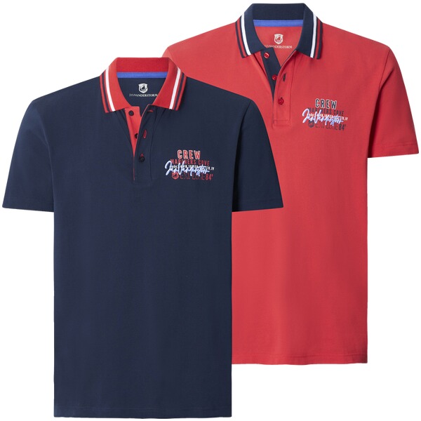 Thumbnail - Doppelpack Poloshirt TEOFIL rot dunkelblau
