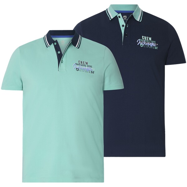 Thumbnail - Doppelpack Poloshirt TEOFIL türkis dunkelblau