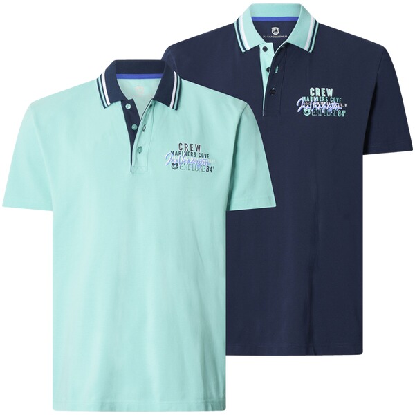 Thumbnail - Doppelpack Poloshirt TEOFIL türkis dunkelblau