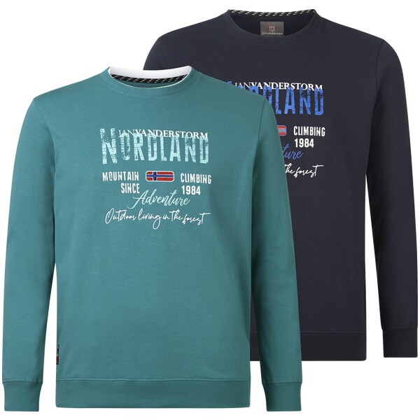 Thumbnail - Doppelpack Sweatshirt BOTU petrol dunkelblau