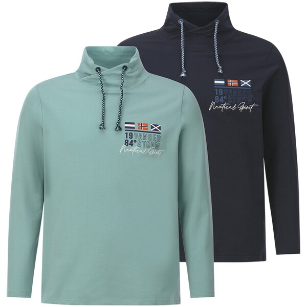 Thumbnail - Doppelpack Sweatshirt LARSVIK dunkelblau petrol