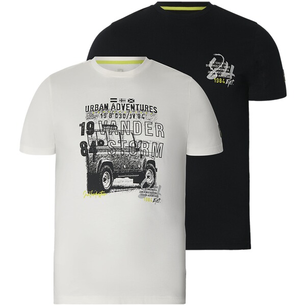 Thumbnail - Doppelpack T-Shirt ATLE weiß schwarz