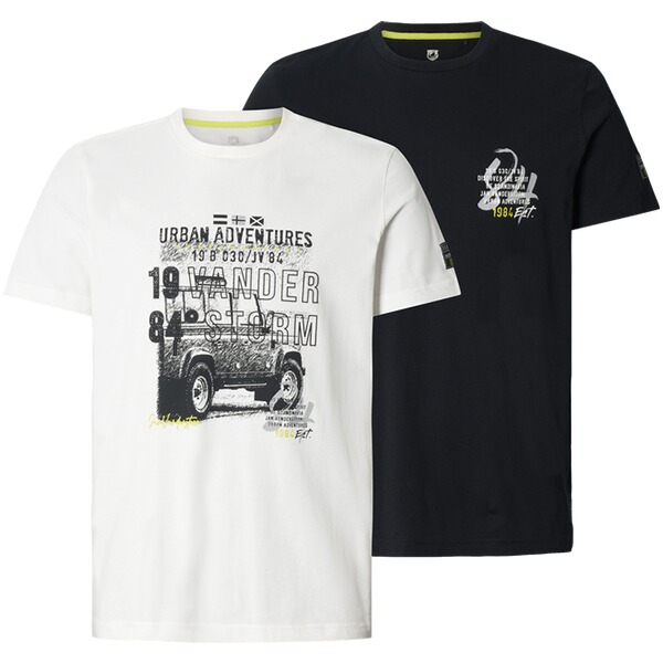 Thumbnail - Doppelpack T-Shirt ATLE weiß schwarz