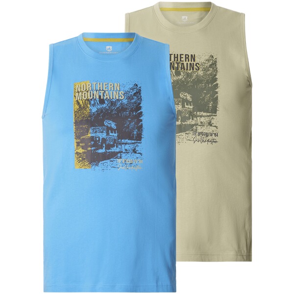 Thumbnail - Doppelpack Tanktop KEROR oliv blau