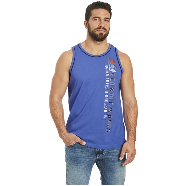 Thumbnail - Doppelpack Tanktop TIDEMAN wollweiß blau