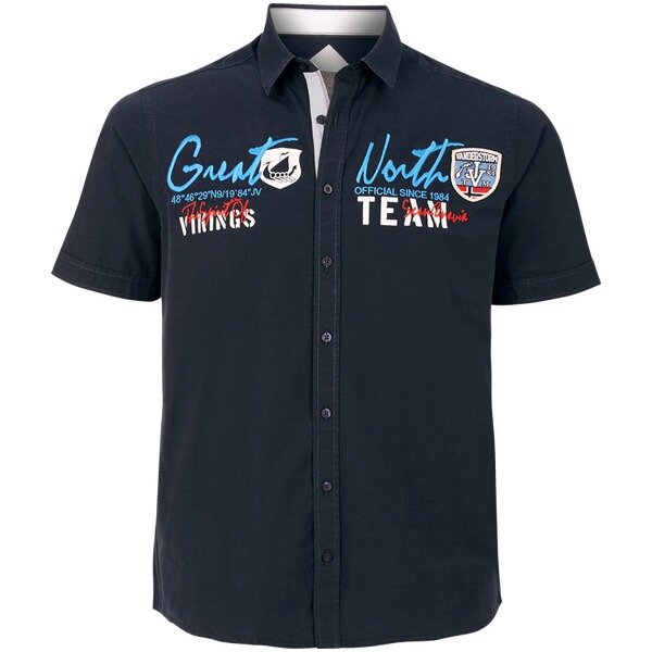 Thumbnail - Kurzarmhemd FREYDIS dunkelblau