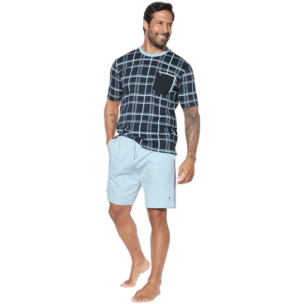 Thumbnail - Kurzer Schlafanzug VIDDAL blau