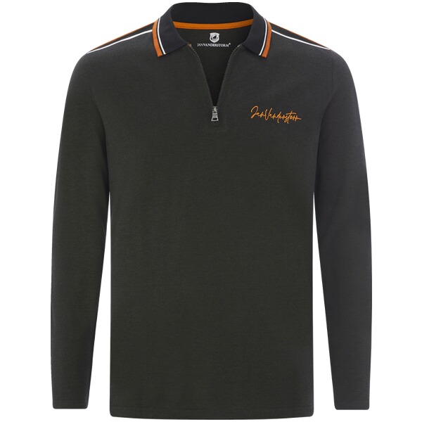 Thumbnail - Langarm-Poloshirt ERIKELL oliv