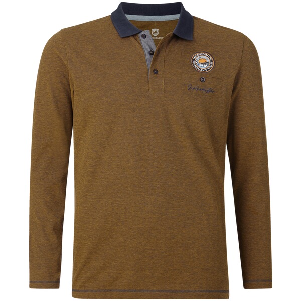 Thumbnail - Langarm-Poloshirt JUHANI dunkelorange