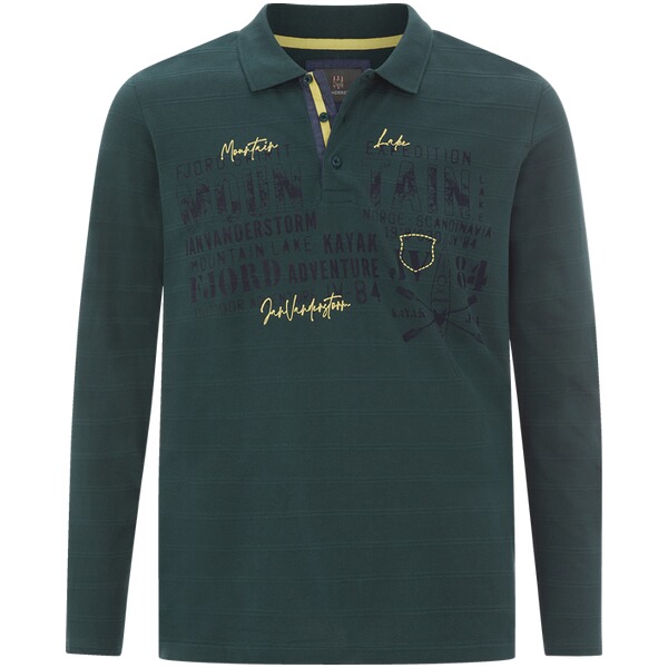 Thumbnail - Langarm-Poloshirt MAKSE dunkelgrün