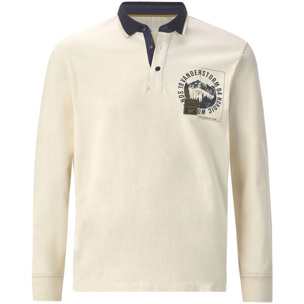 Thumbnail - Langarm-Poloshirt OLSLAND wollweiß