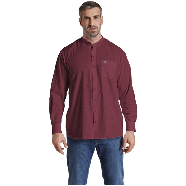 Thumbnail - Stehkragenhemd KALLU dunkelrot