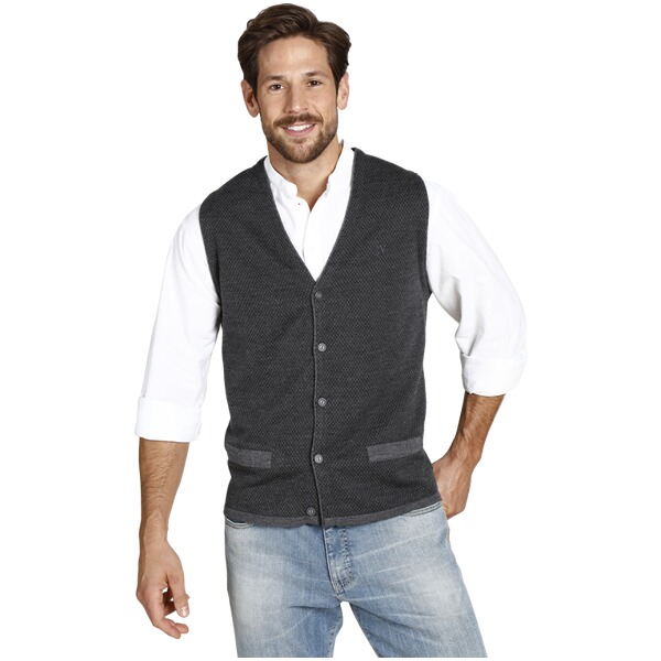 Thumbnail - Strickweste TANE dunkelgrau grau