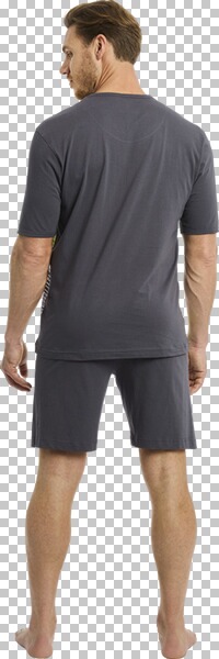 Thumbnail - Kurzer Schlafanzug AUDUN dunkelgrau gelb