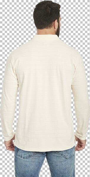 Thumbnail - Langarm-Poloshirt AKILLES wollweiß